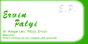 ervin palyi business card